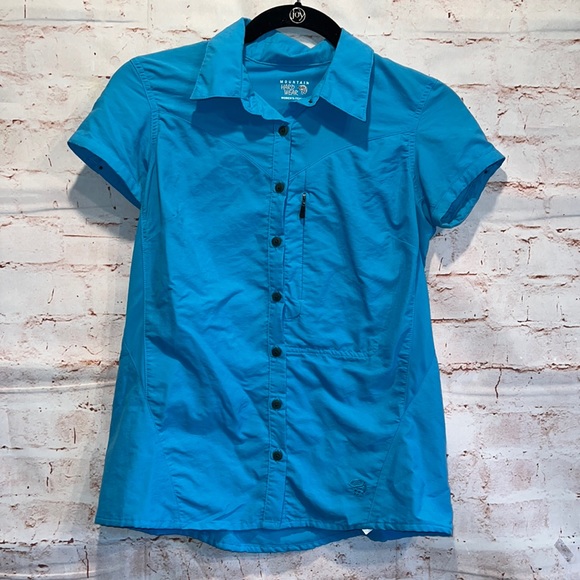Mountain Hardwear Women’s Canyon Shirt button down short sleeve Bright blue XS - Picture 1 of 9